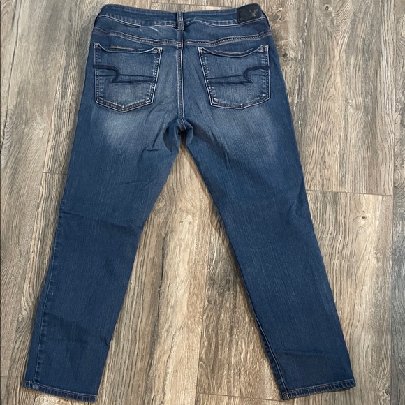 American Eagle Outfitters Dark Wash Straight Leg Jeans super stretch  mid rise - Picture 4 of 4